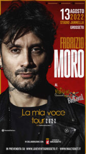Acquisto biglietto per il concerto di Fabrizio Moro per l'Evento Vintage LUX festival di Grosseto del 13-15 Agosto 2022